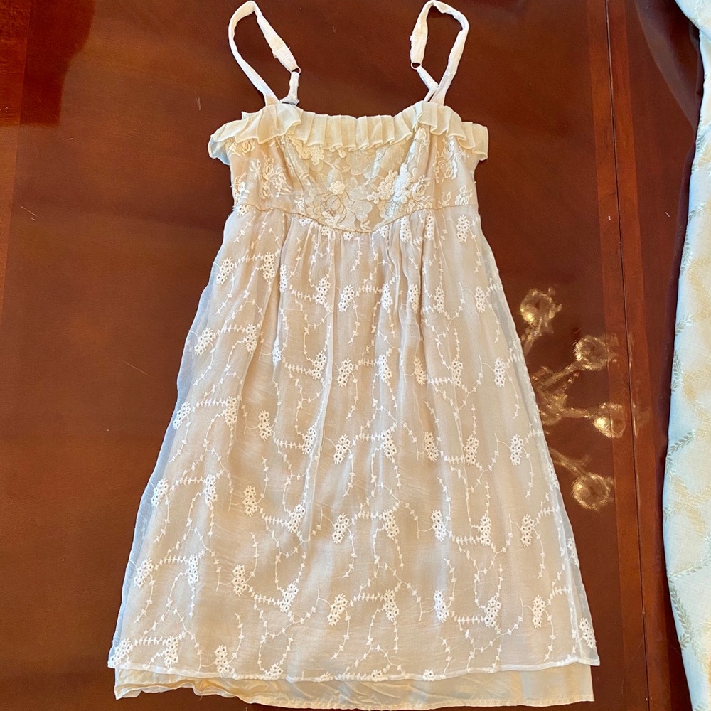 Left of Center Cream Colored Silk Dress